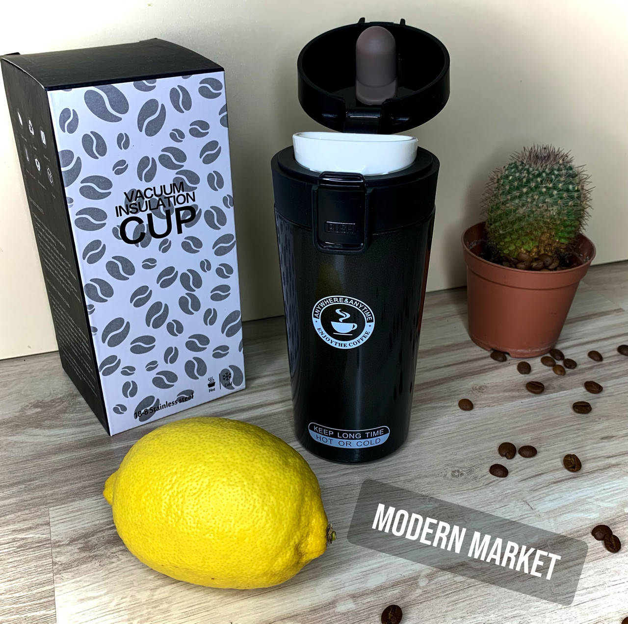 

Термо-кружка из нержавеющей стали Vacuum Insulation Cup 360 мл (черный перламутр)