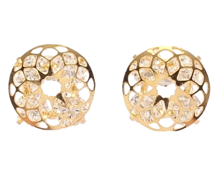 

Серьги Xuping Позолота 18K гвоздики (пусеты) "Четыре кристалла в резной круглой накладке" ø 13мм