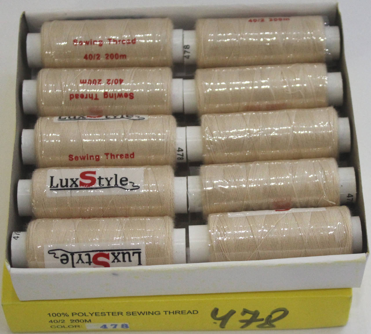 

Нитки швейные LuxStyle 40/2-200м (100% полиэстeр) №478, Разные цвета