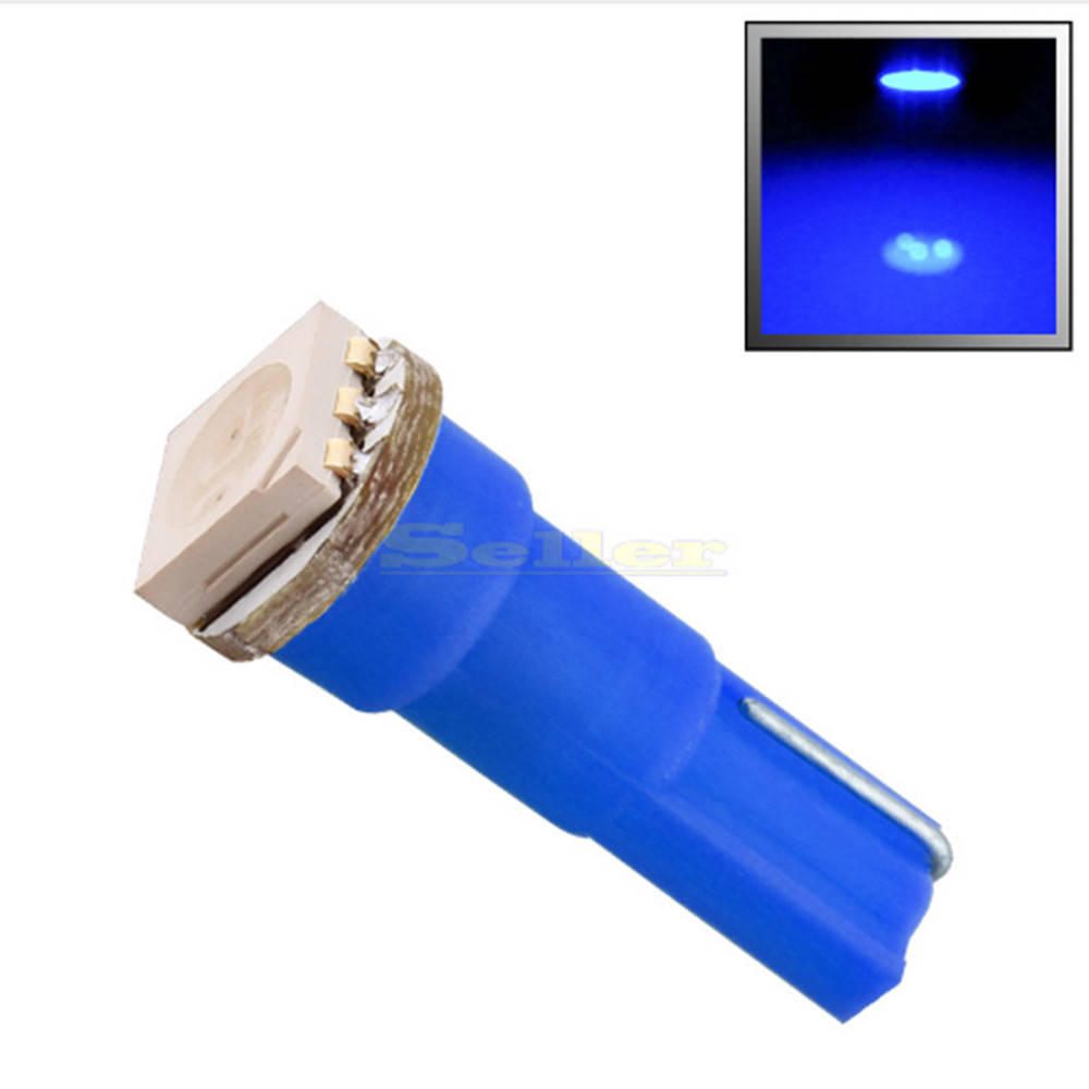 

Світлодіодна LED Автолампа T5 1smd 5050 12V Синя в панель приладів