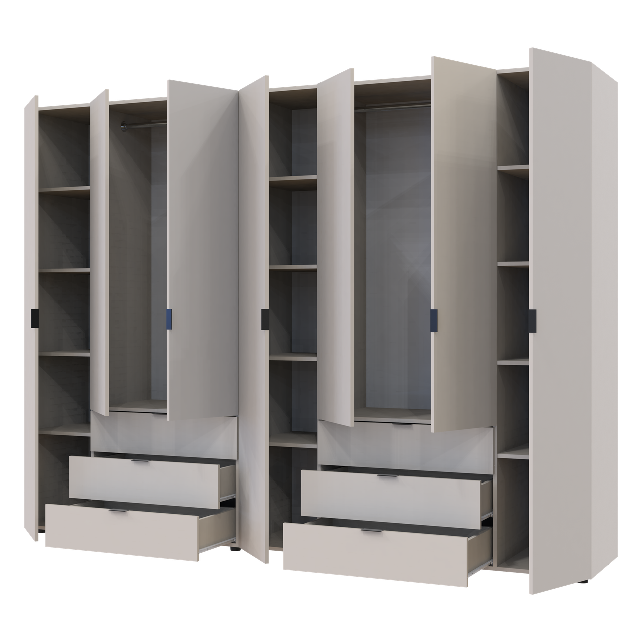Розпашна Шафа для одягу Doros Гелар комплект Кашемір 3+4 ДСП 271.2х49.5х203.4 (80737641) 6