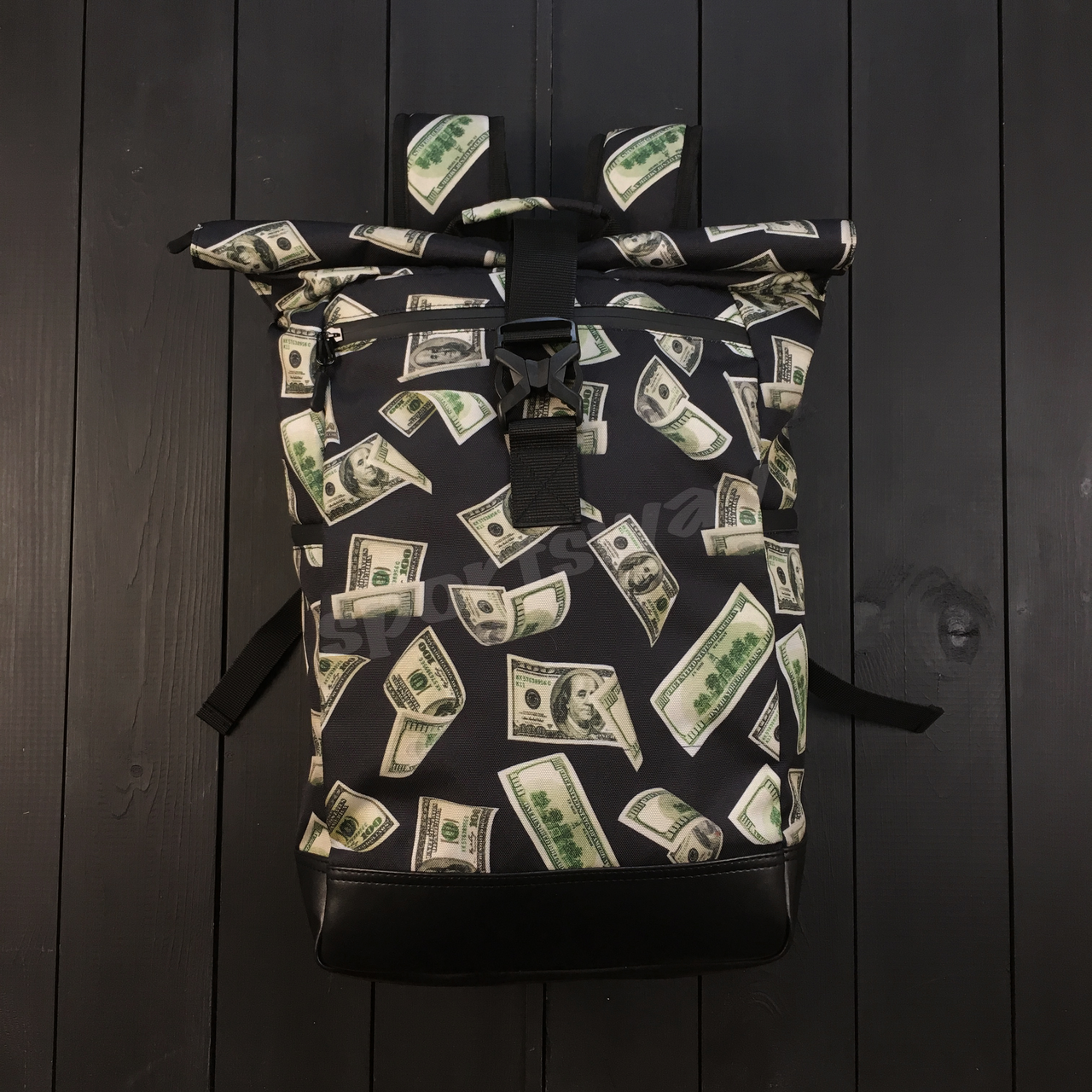

Рюкзак трансформер, Rolltop Backpack Dollars, Темно-серый