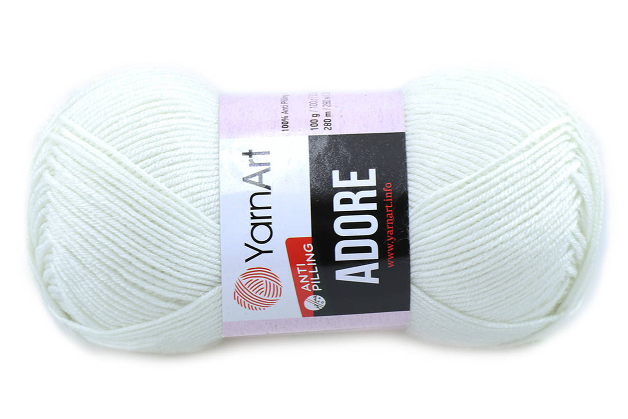 

YarnArt Adore, Сливочный №357, Молочный