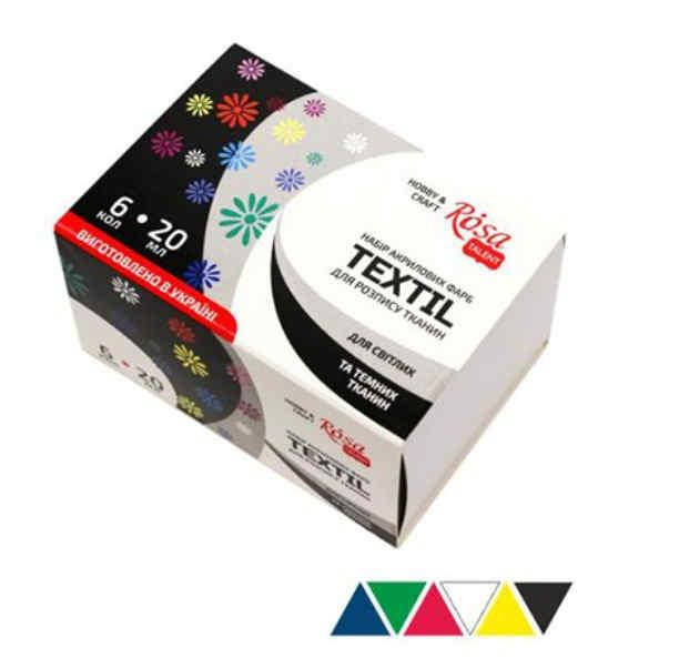 

Набор красок акриловых Rosa по ткани 6 цветов по 20 мл