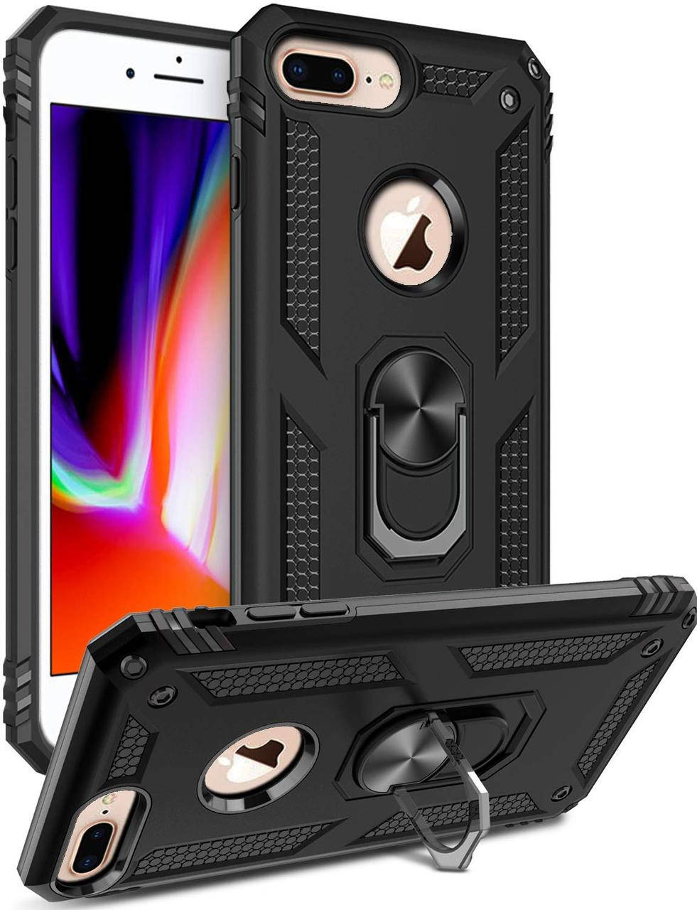 

Чехол Shield для Iphone 7 Plus / 8 Plus бронированный Бампер с подставкой Black