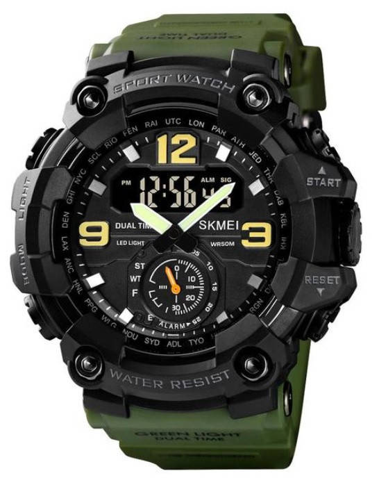 

Мужские часы Skmei 1637 Skmei Gard Green. Противоударные армейские (военные) часы