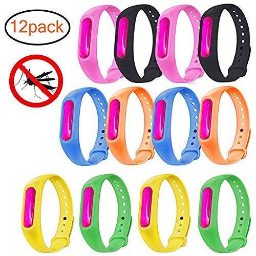 

Силиконовый браслет от комаров и мошек Kpow (FO152PB) набор 12шт антимоскитный ремешок с капсулой FED