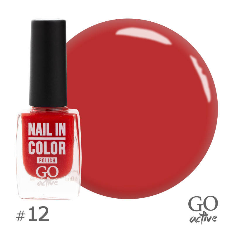 

Лак для ногтей GO Active Nail in Color №12 Красно-коралловый 10 мл (17063Gu)