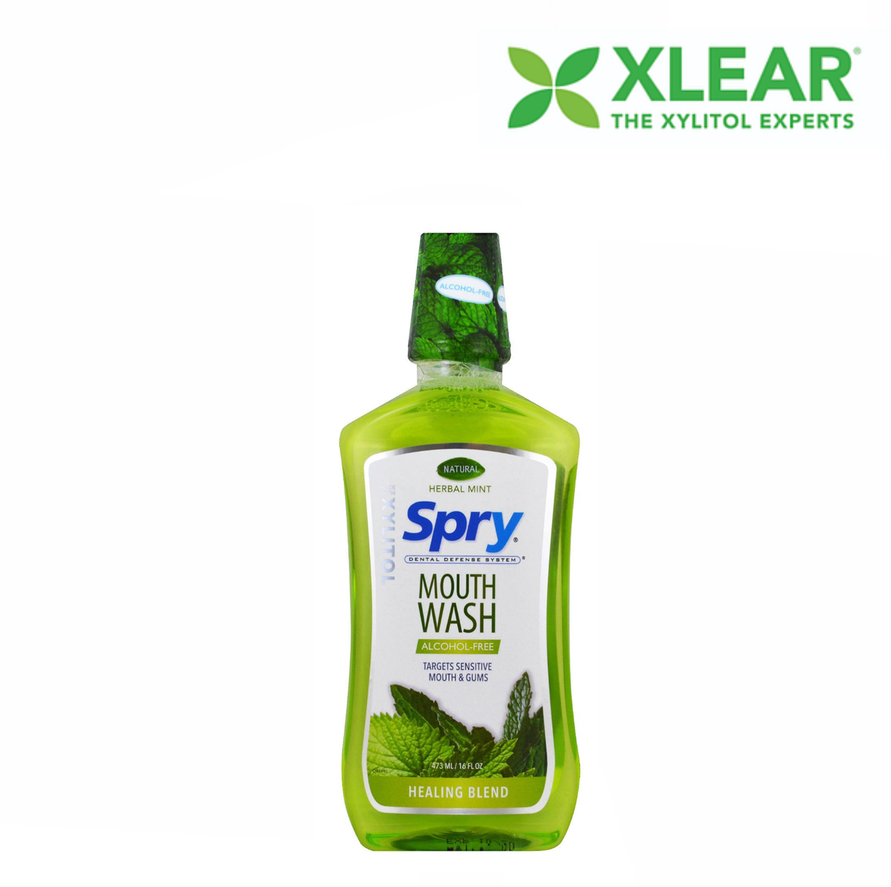 

Ополаскиватель Xlear Spry с ксилитом, лечебная смесь, без спирта, натуральная травяная мята, 473 мл