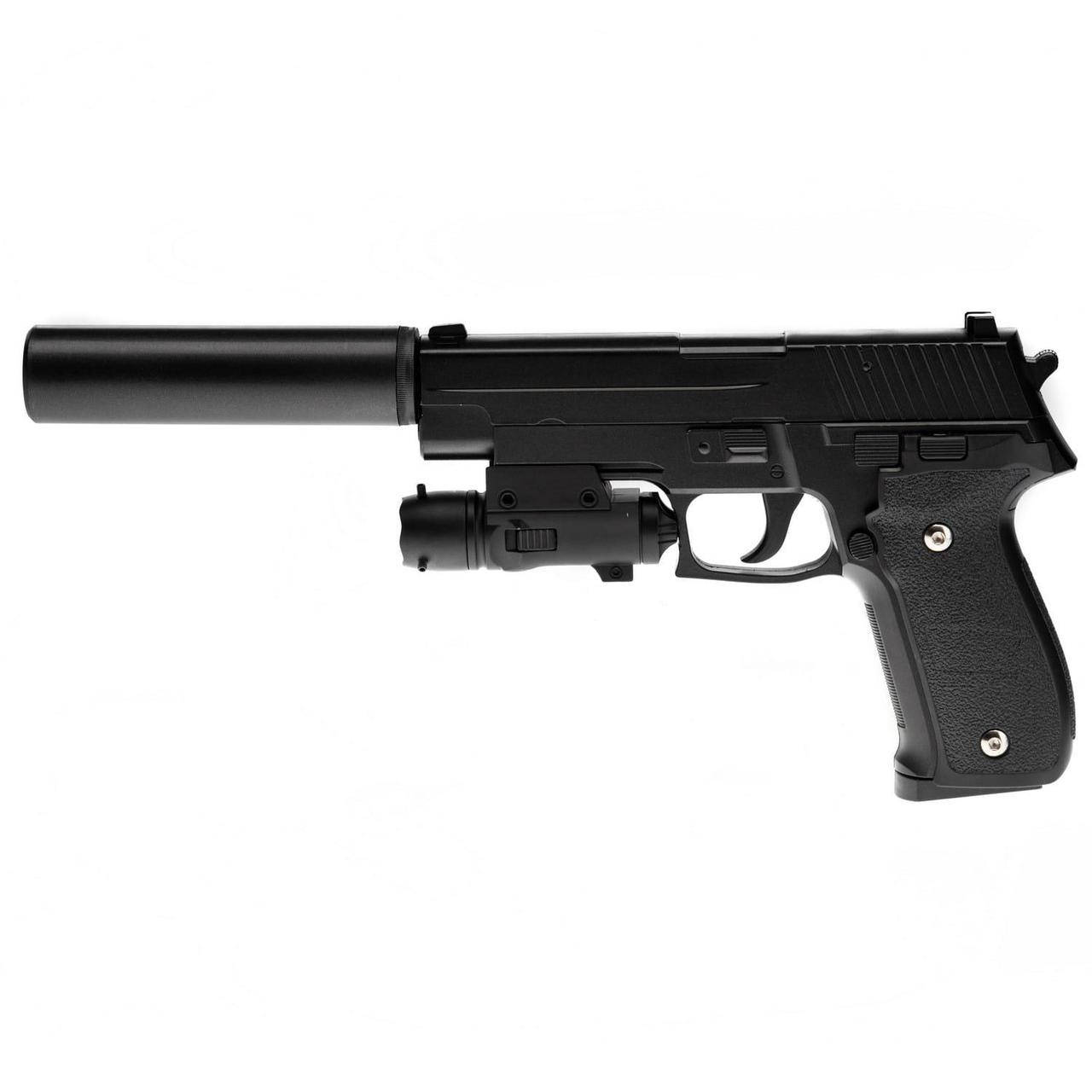 

G26A Страйкбольный пистолет Galaxy Sig Sauer спринг металл черный с глушителем