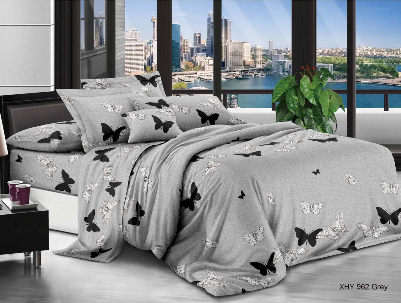 

Комплект постельного белья полуторный из бязи от производителя, Светло-серый