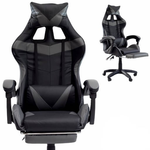 

Кресло геймерское PRESTIGE черно-серое игровое спортивное, Серый