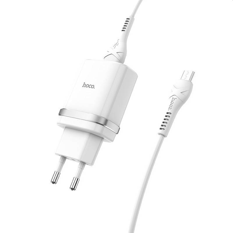 

Зарядка для телефона Hoco C12Q Smart QC3.0 (1USB/3A) + MicroUSB, Белый