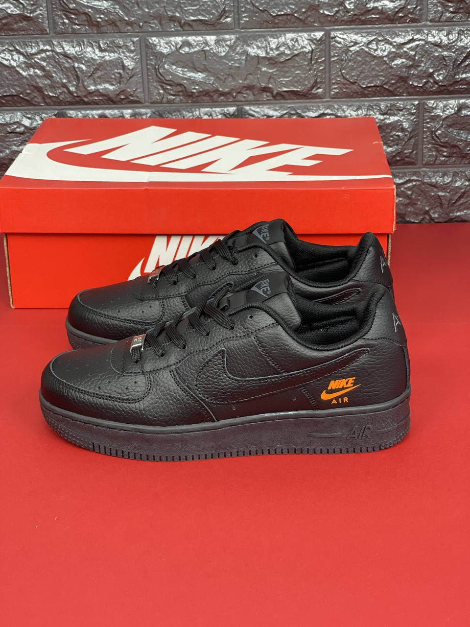 

Nike Air Force AF1 Black/Orange Новинка Кроссовки Найк Аир Форс 42, Черный