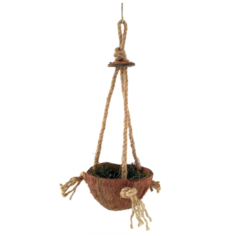 

Гнездо из Кокоса для птиц на джутовой веревке Zelena Zoo