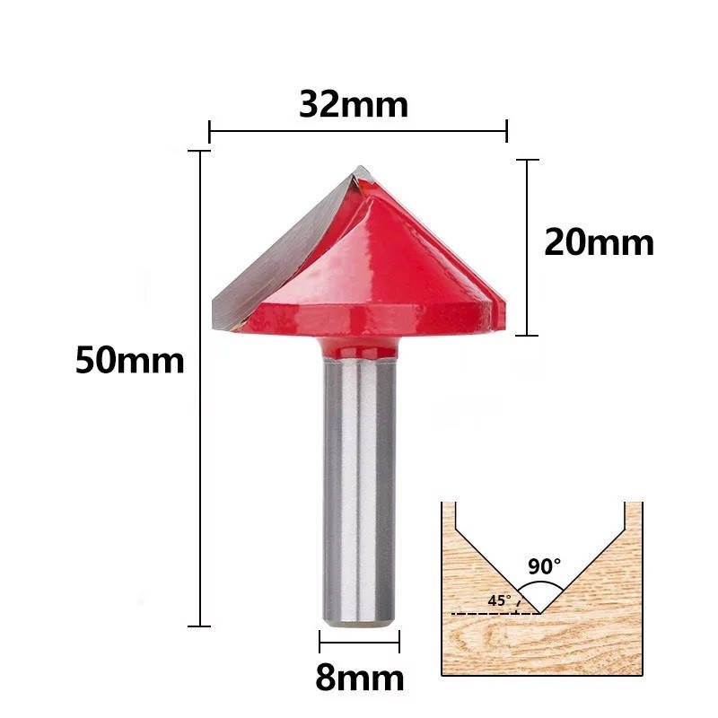 

Фреза V -образная 90 градусов 8*32*90 32мм