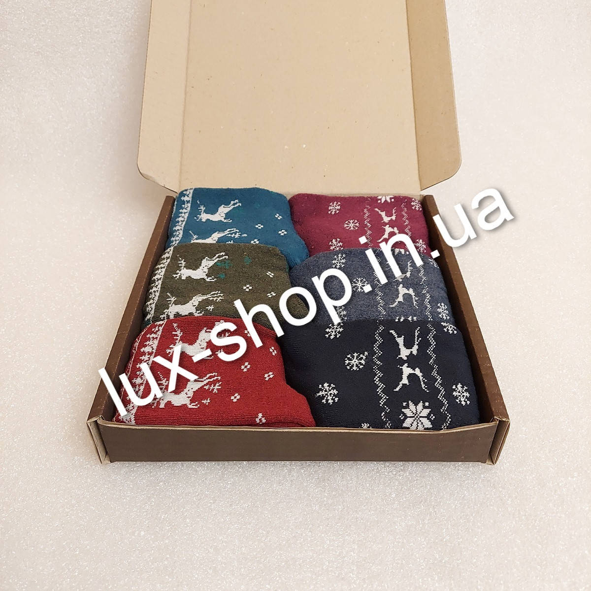 

Носки женские зимние (махровые) ОЛЕНИ 6 пар в наборе размер 37, Разные цвета