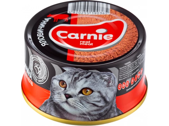 

Консервы Carnie (Карни) паштет мясной с говядиной для взрослых котов 95г