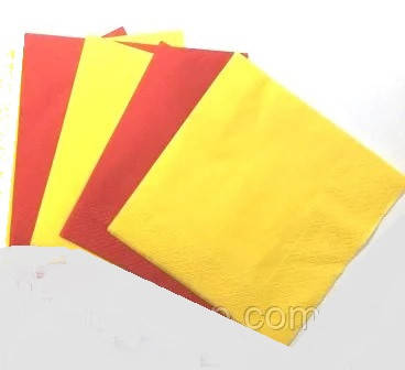 

Салфетки бумажные красные желтые