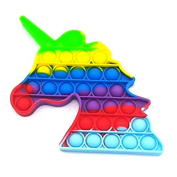 

Pop It Антистресс Игрушка - (Поп Ит - Попит - Popit) - Радужный Единорог, Разные цвета