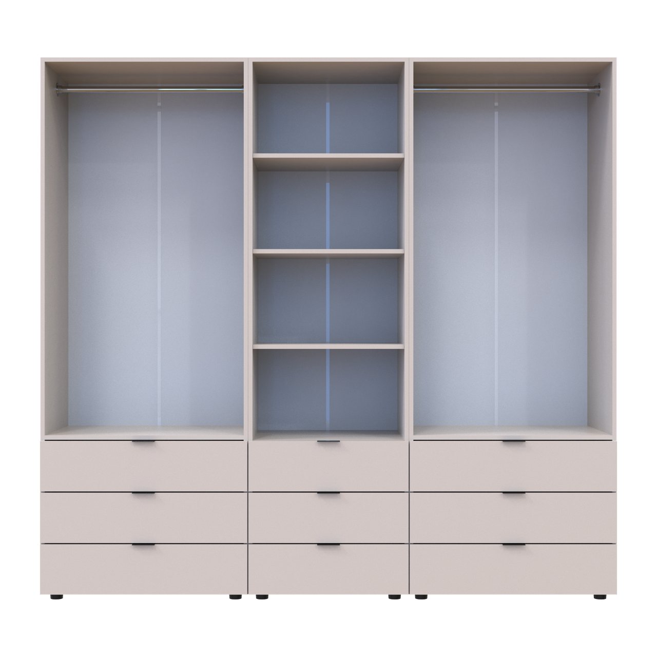 Шафа для одягу Doros Гелар Кашемір 2+2ДСП з пеналом 215х49.5х203.4 (42005177) 5