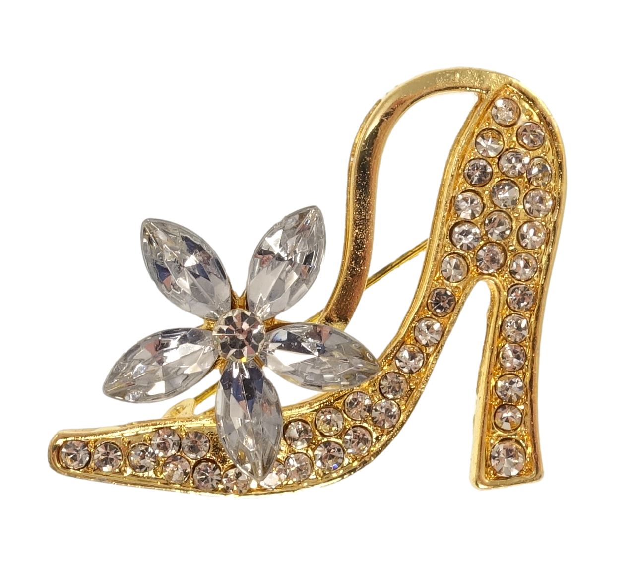 

Брошь "Туфелька с белым цветочком"