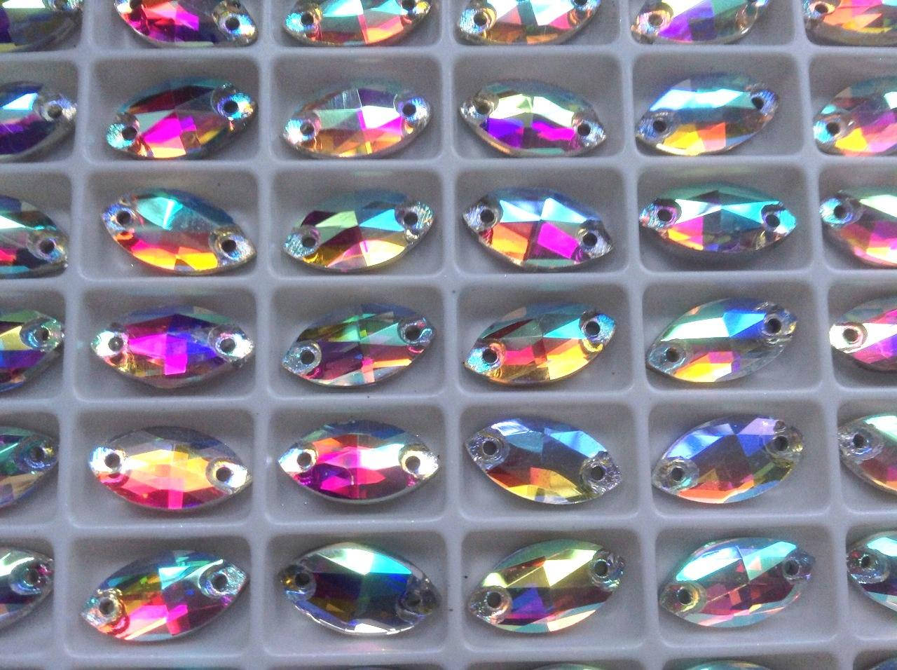 

Пришивные маркизы 6х12 мм, стекло, Crystal AB.