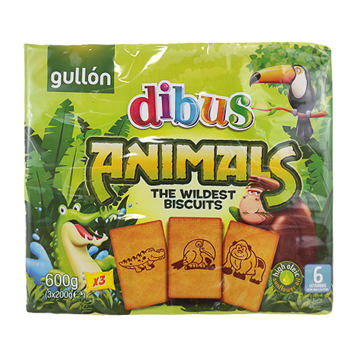 

Печиво Гуллон Gullon animals dibus 600g 14шт/ящ (Код : 00-00000681)