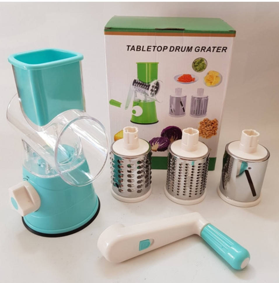 

Овощерезка ручная Kitchen Master Mini мультислайсер с насадками, Синий