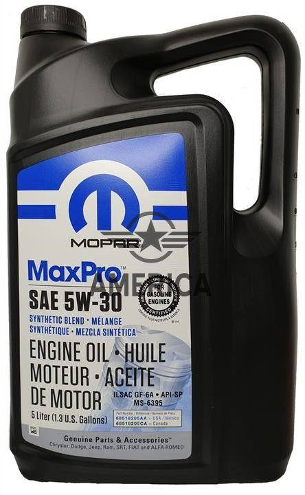 

Олива MOPAR MaxPro SAE 5W-30 Engine Oil SP/GF-6A, 5L. MOPAR 68218921AC