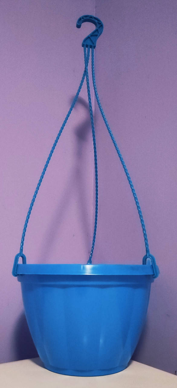 

Горшок для цветов кашпо d230 с подвесом (Голубой)