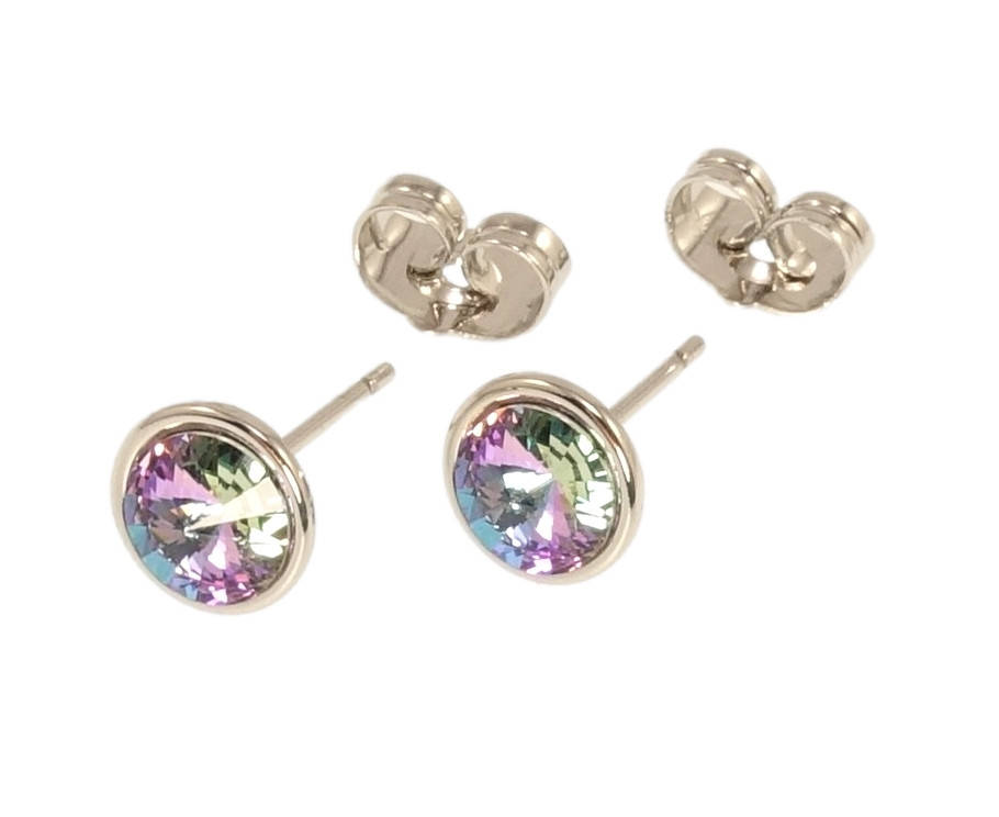 

Серьги Xuping Родий с кр-ми Swarovski гвоздики (пусеты) "Кристалл Paradise Shine в ободковой оправе" ø 8мм