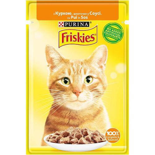 

Влажный корм для кошек Friskies с курицей в соусе 85 г.