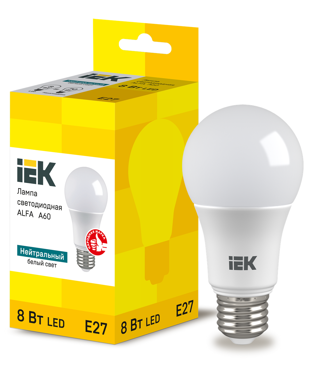 

Led лампа (светодиодная) А60*230В 4000К Е27, иек [lla-a60-8-230-40-e27]