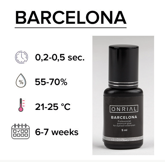 

Клей для нарощення вій Barcelona ONRIAL, Черный