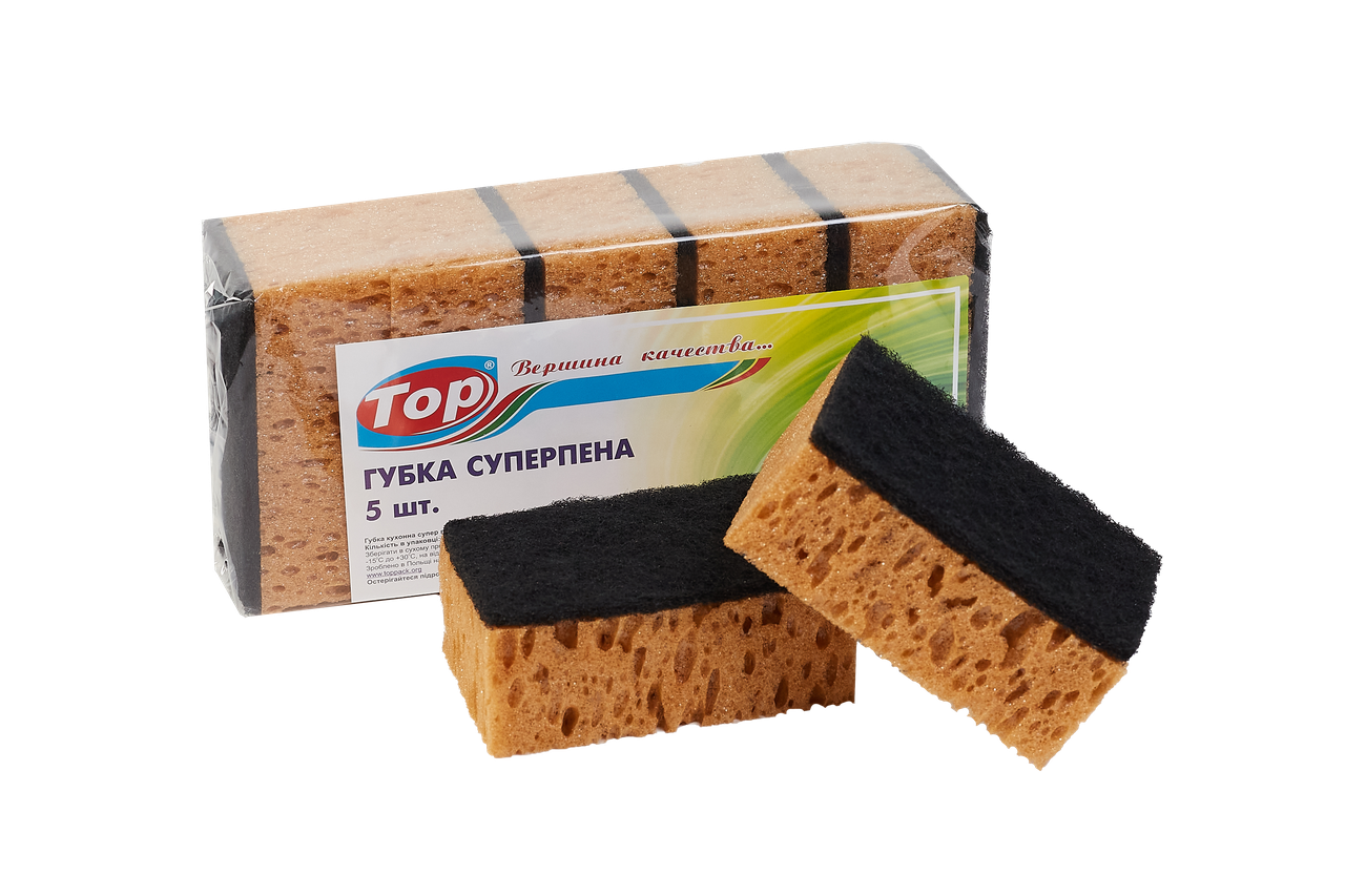 

Мочалка для посуды TOP PACK СУПЕРПЕНА 5 шт, коричневая, Коричневый
