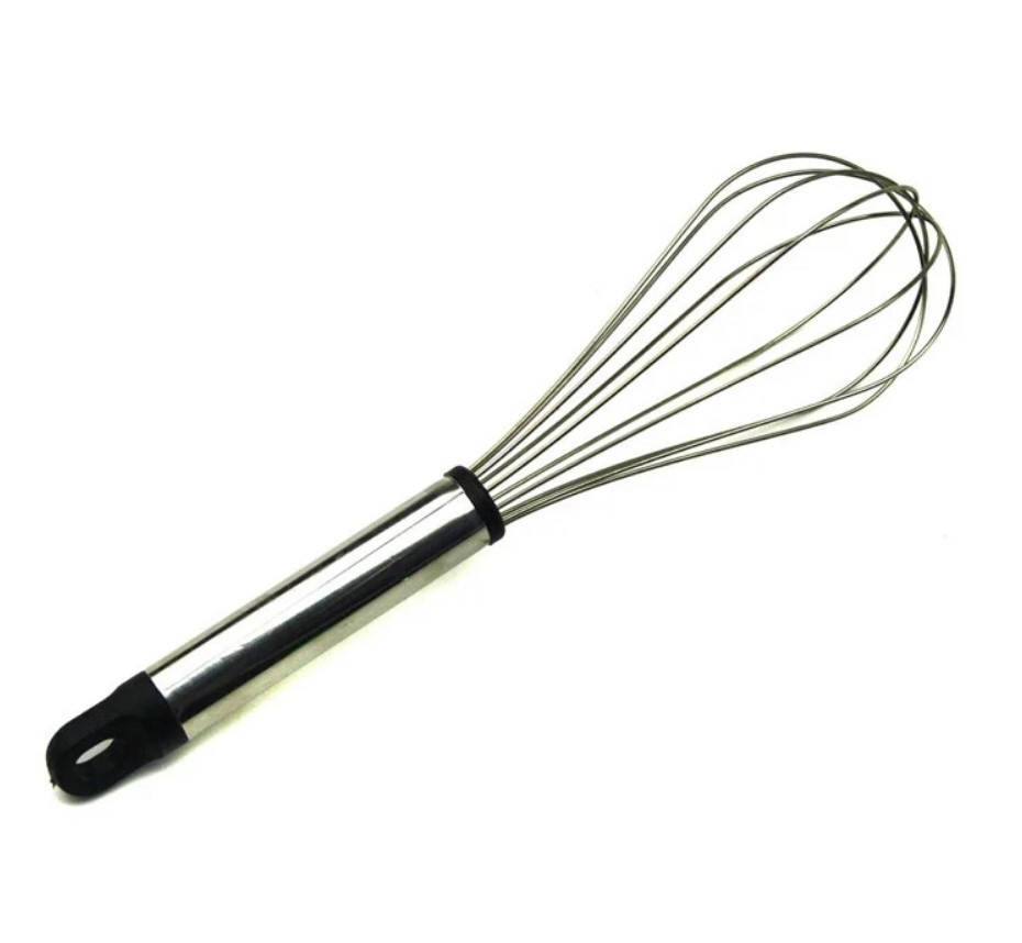 

Венчик для взбивания маленький нержавейка (21см) с пластиковой петлей, Светло-серый