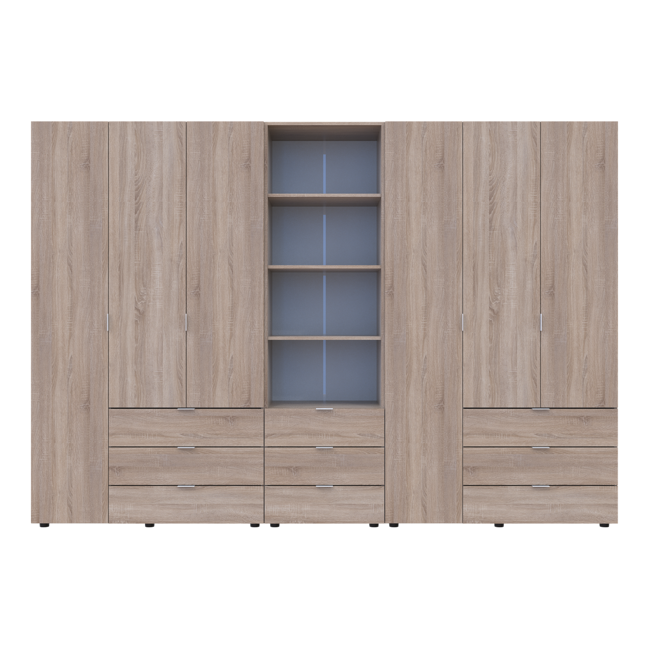 Шафа для одягу Doros Гелар Дуб сонома 3+3ДСП з пеналом 292.4х49.5х203.4 (42005184) 5