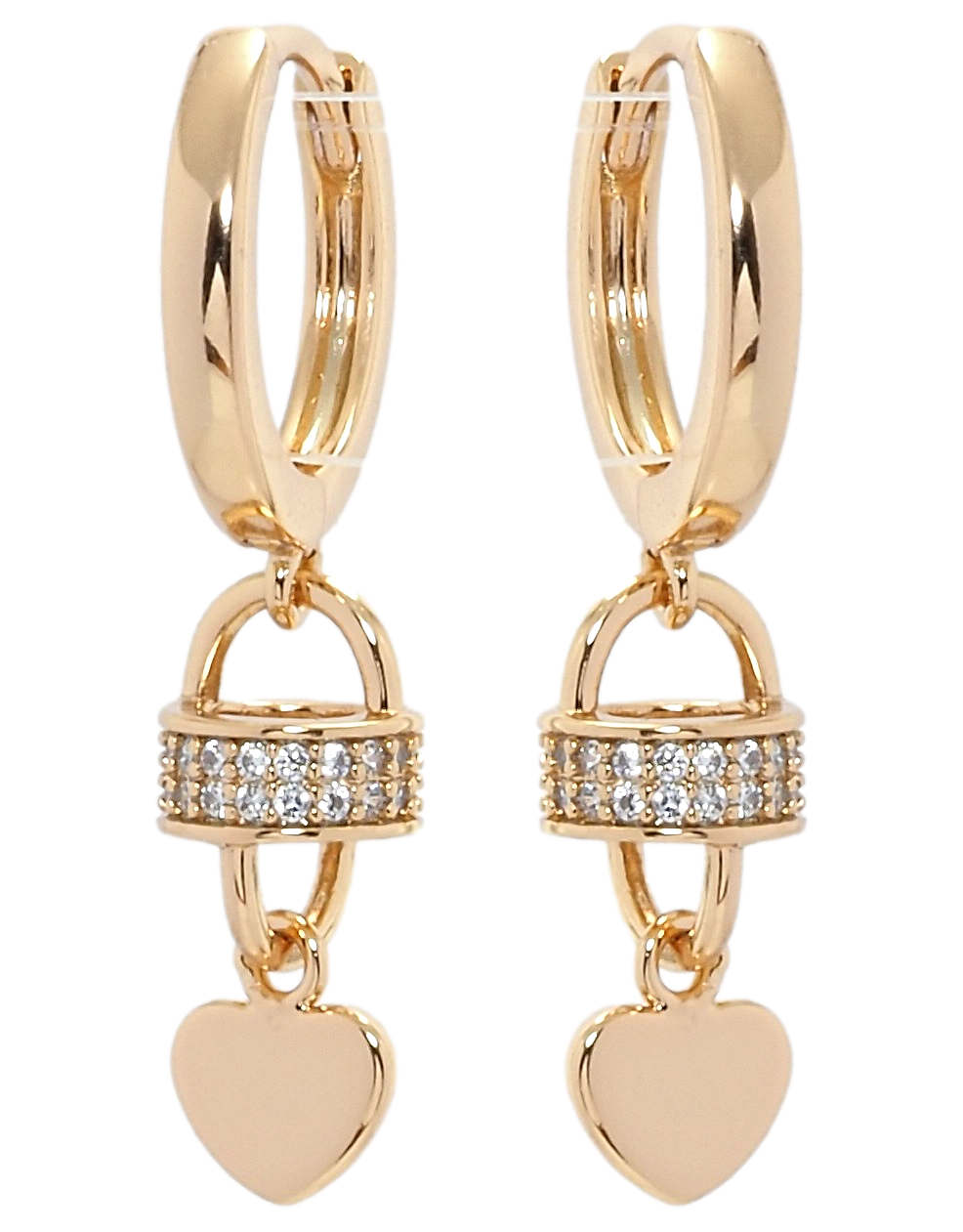 

Серьги Xuping Позолота 18K подвески на колечках "Декоративные подвески с сердечками"