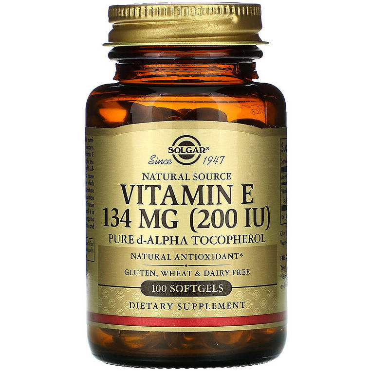 

Витамин Е, SOLGAR "Naturally Sourced Vitamin E" чистый d-альфа токоферол, 200 МЕ (100 гелевых капсул)