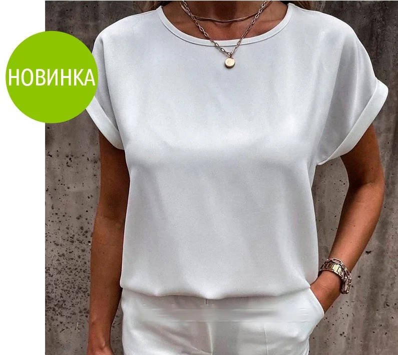 

Летняя блузка футболка свободного кроя "Moment" 50/52