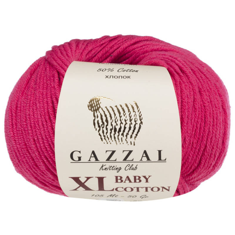 

Пряжа GAZZAL Baby cotton XL 3415 (Газзал Беби Котон XL) малиновый