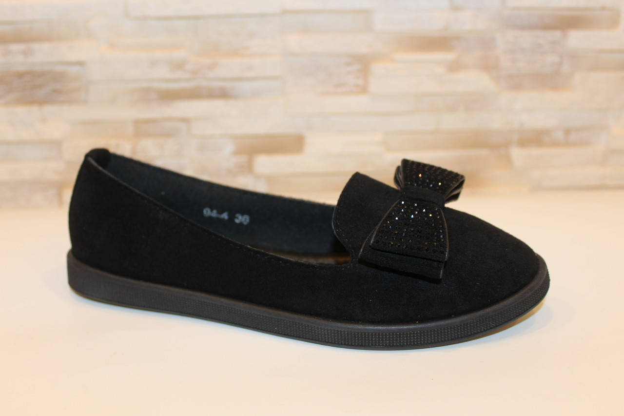 

Туфли балетки женские черные замшевые Т1425 39