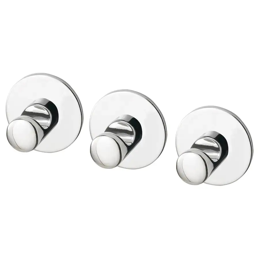 

IKEA SKOGHALL Гачки для одягу хромовані, самоклейні, 3шт 302.070.75