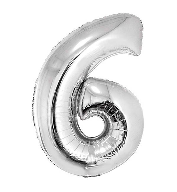 

Шарик Цифра "6" () цвет серебро