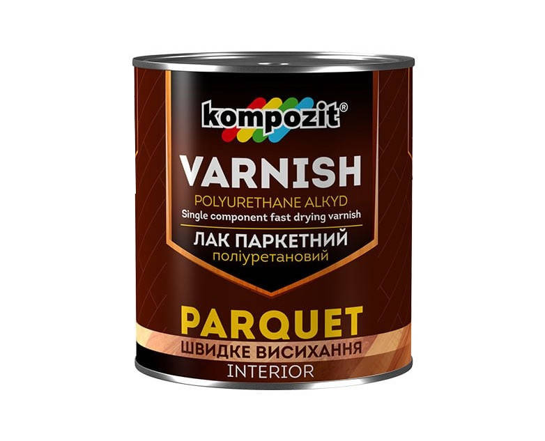 

Лак для паркета полиуретановый Kompozit Varnish parquet шелковистый мат 0.7 л