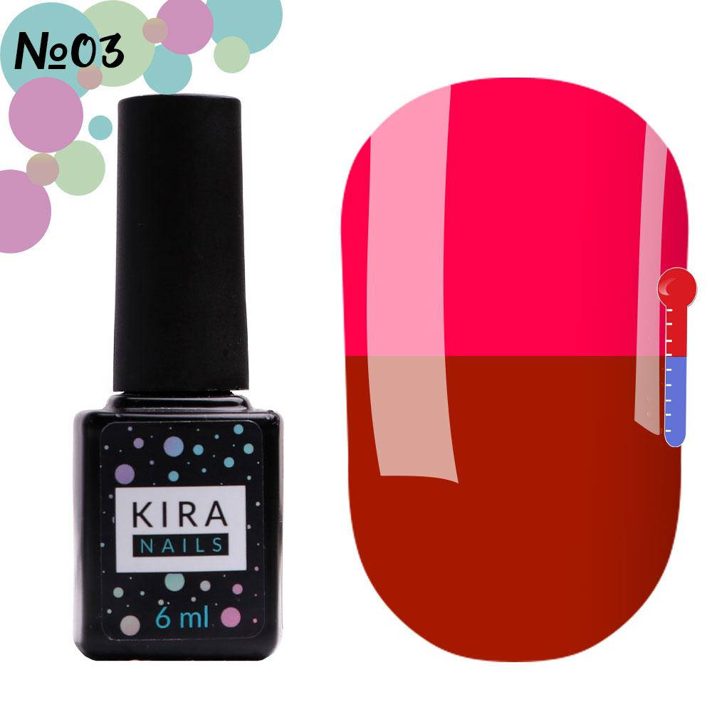 

Гель-лак Kira Nails Termo №T03, 6 мл (красно-коричневый, при нагревании - ярко-розовый)