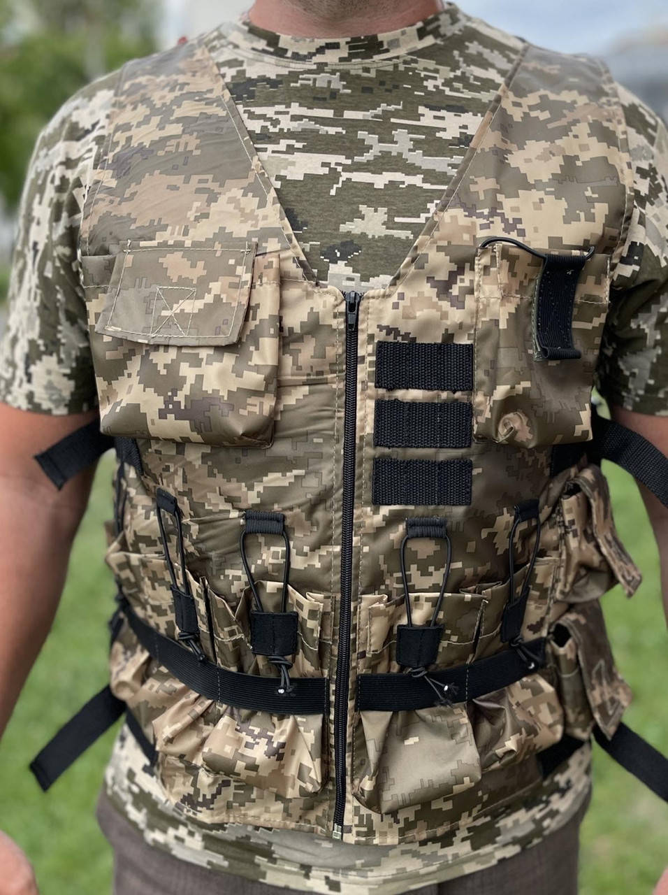 

Разгрузка Жилет пиксель тактический 9 карманов армейский универсальный размер 48-54