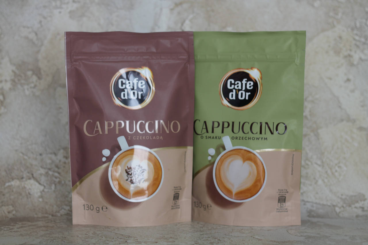 

Капучіно cafe d'or z czekolada і o smaku orzechowym (шоколад і горіх) 130г