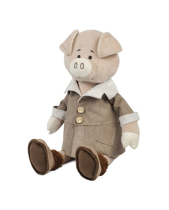 

Мягкая игрушка MAXI TOYS Свин Дюк в дубленке, 20 см (MT-MRT031810-20), Коричневый